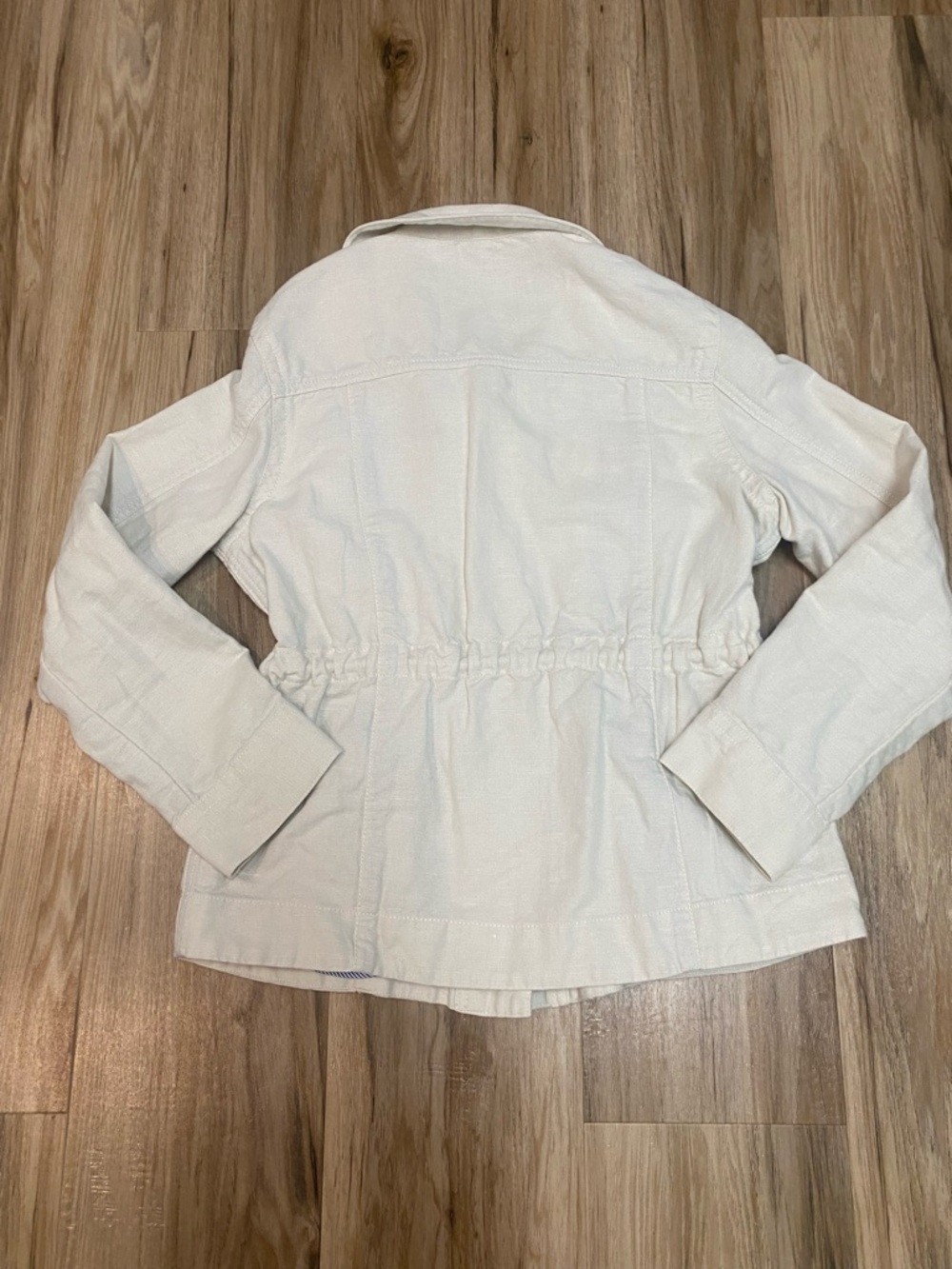 VINEYARD VINES LINEN DRAWSTRING UTILITY JACKET ZIP CREAM IVORY WOMENS SZ XSMALL - Picture 11 of 13